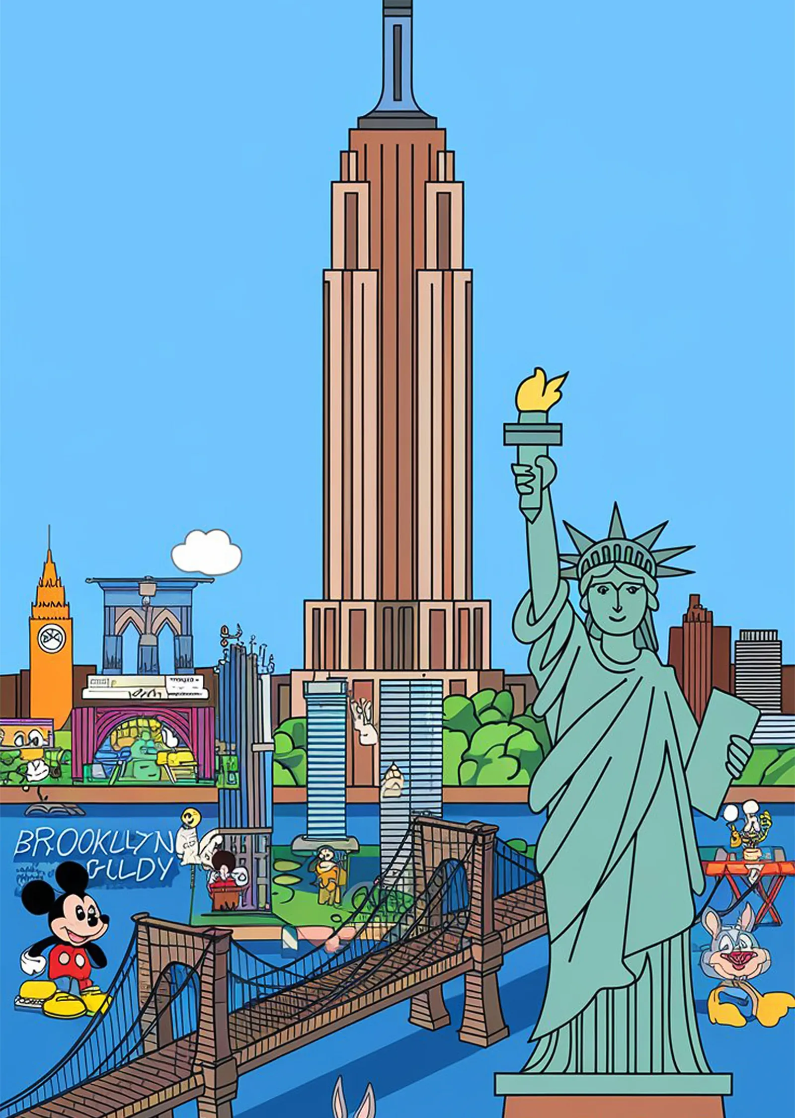 Mickey Mouse ve Arkadaşları: New York Macerası metal tablo