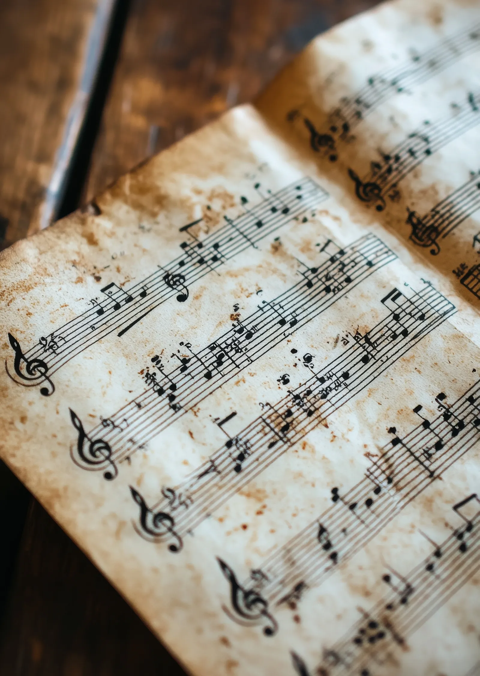 Vintage Nota Sayfası: Müzik Sanatı metal tablo