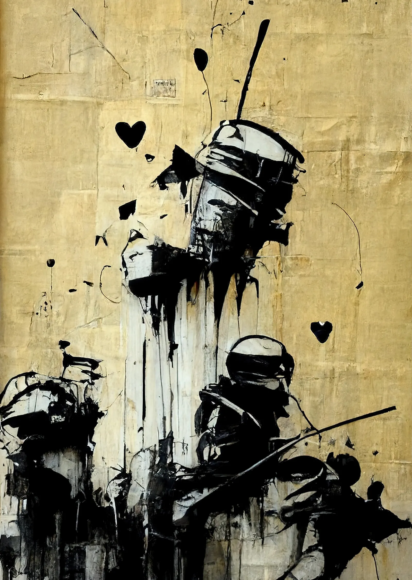Banksy Esinli Savaşçılar metal tablo
