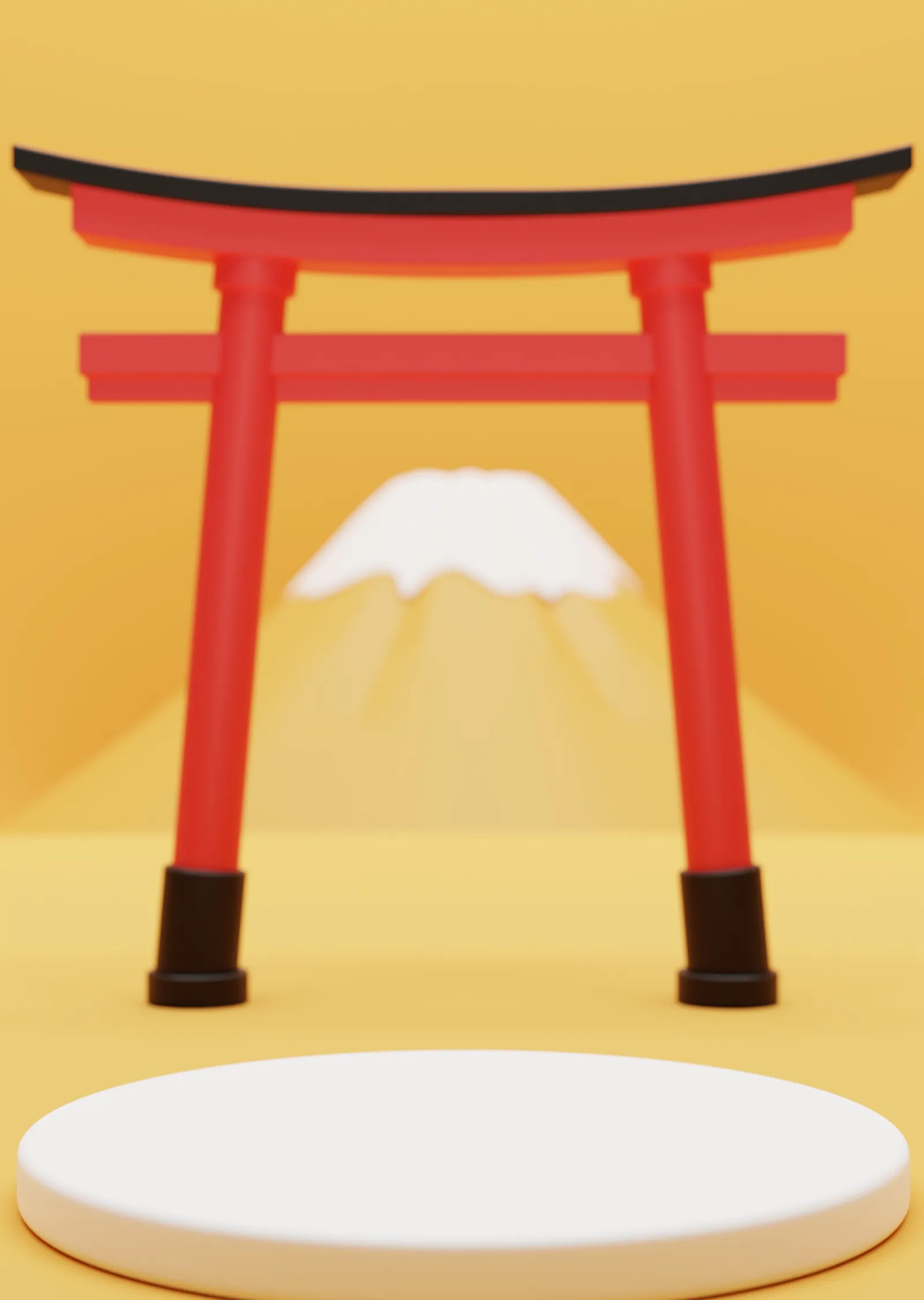 Torii Kapısı ve Fuji Dağı: Japon Kültürü metal tablo