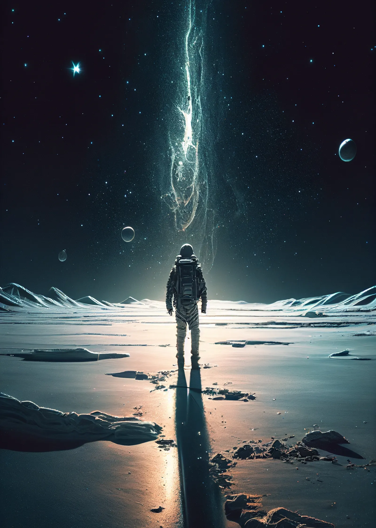 Uzayda Yalnız Bir Astronot metal tablo