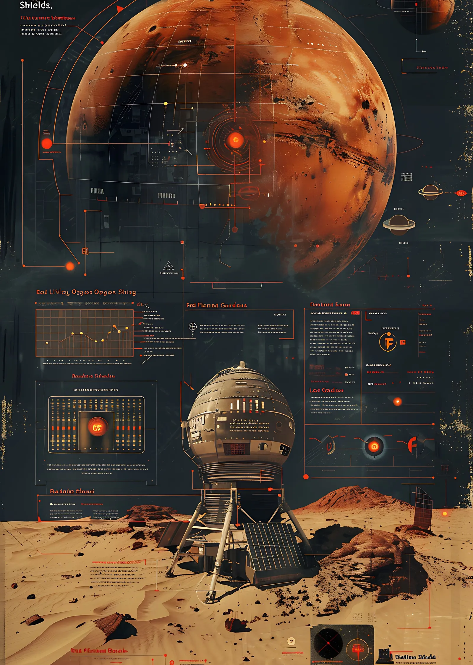 Kırmızı Gezegen: Mars'ta Yaşam metal tablo