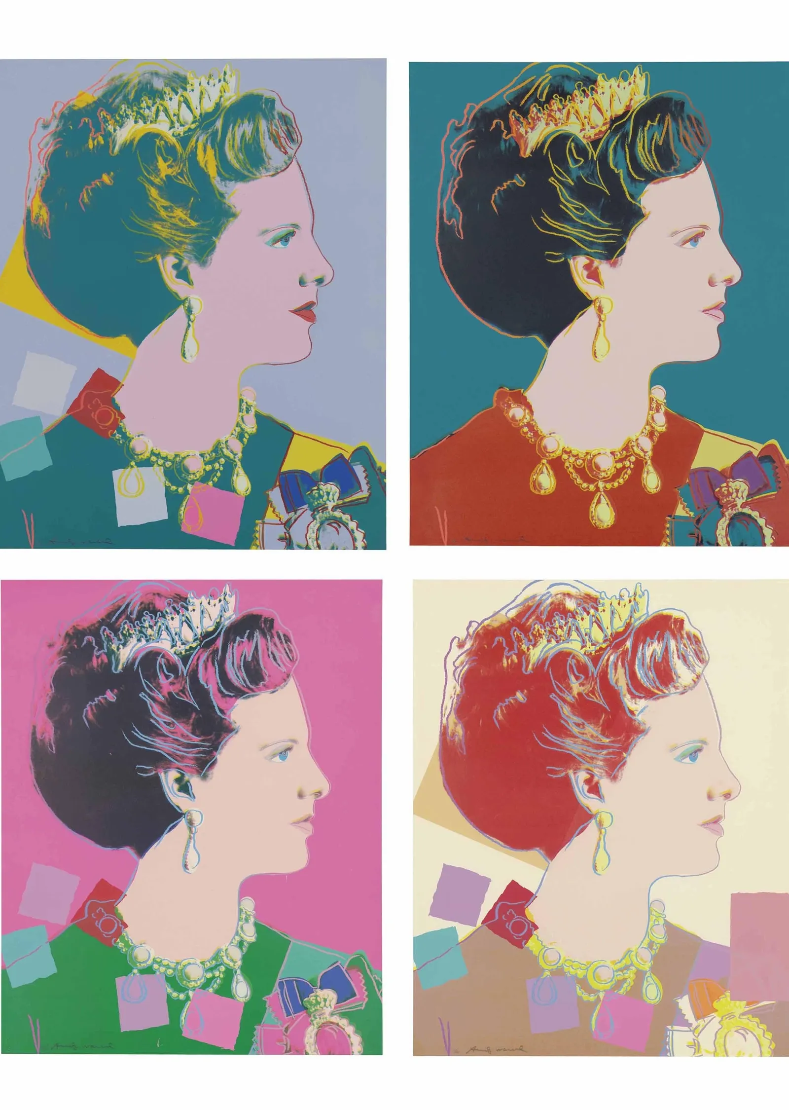 Andy Warhol: Kraliçe II. Margrethe metal tablo