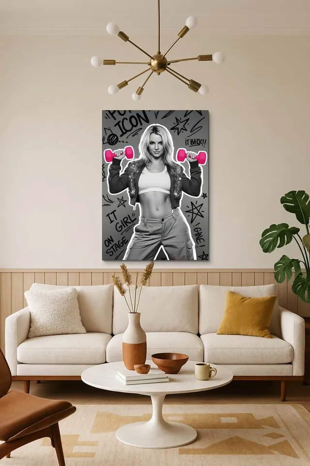 Living Room Salon Decor Mid Century Walnut Sputnik