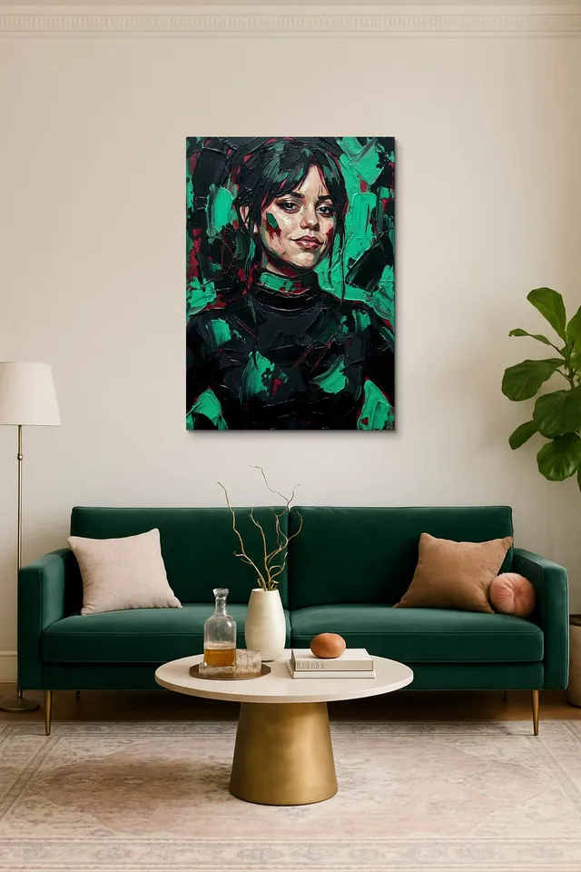 Living Room Salon Decor Emerald Velvet Sofa