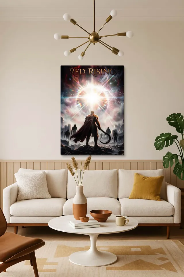 Living Room Salon Decor Mid Century Walnut Sputnik