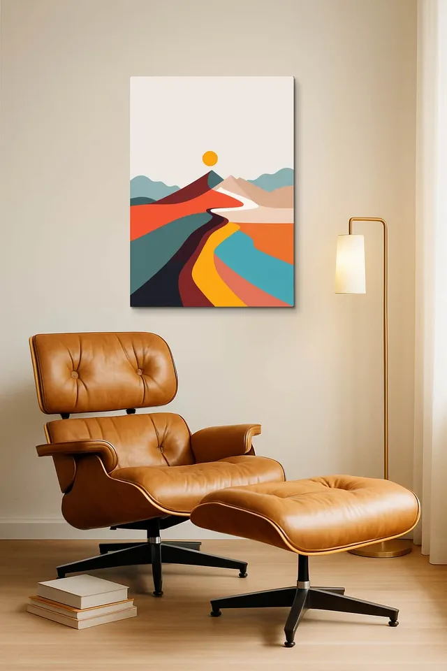 Living Room Okuma Caramel Eames Lounge