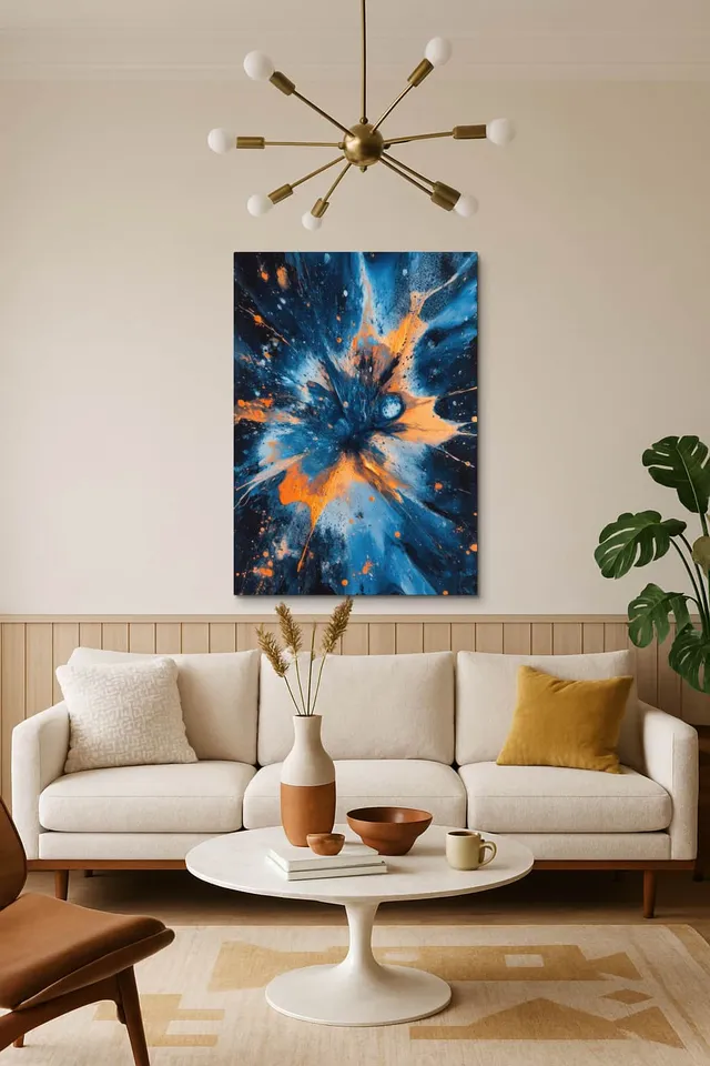 Living Room Salon Decor Mid Century Walnut Sputnik