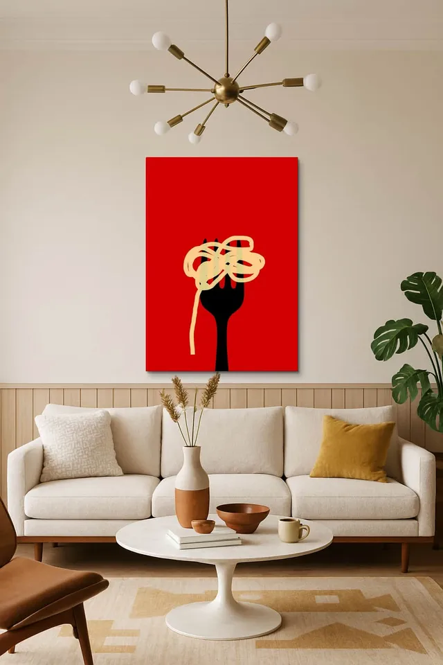Living Room Salon Decor Mid Century Walnut Sputnik