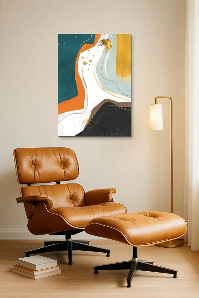 Living Room Okuma Caramel Eames Lounge