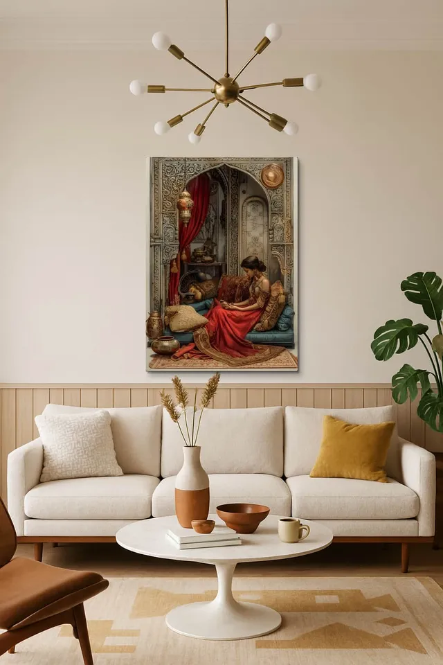 Living Room Salon Decor Mid Century Walnut Sputnik