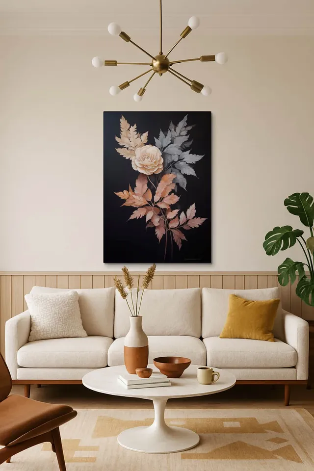 Living Room Salon Decor Mid Century Walnut Sputnik