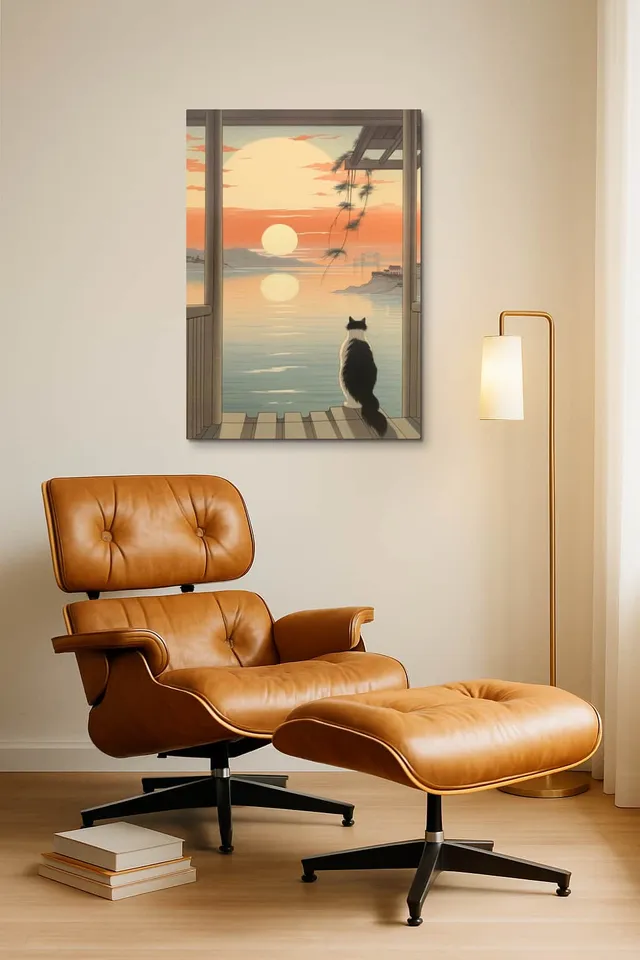 Living Room Okuma Caramel Eames Lounge