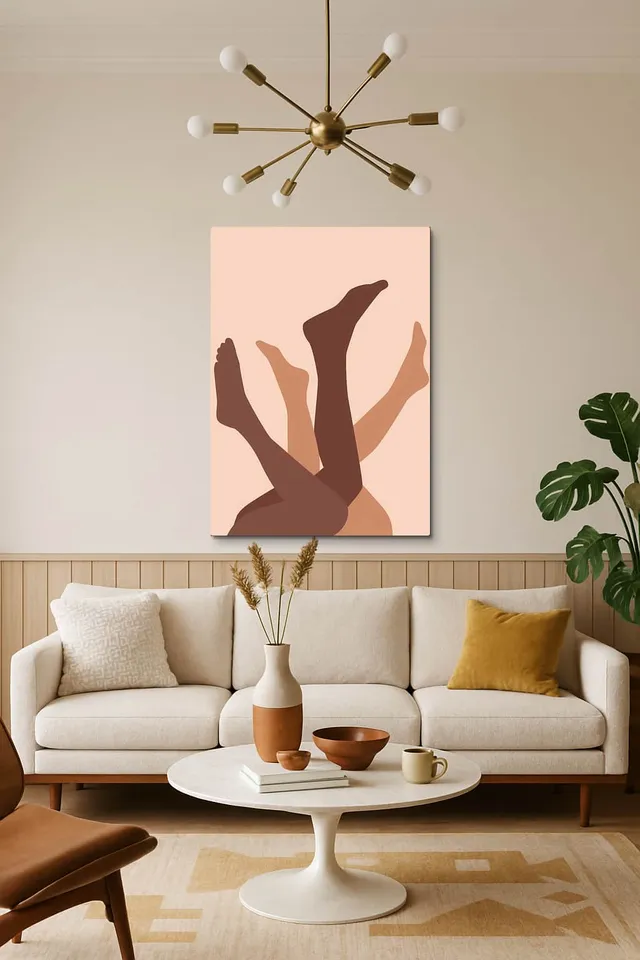Living Room Salon Decor Mid Century Walnut Sputnik