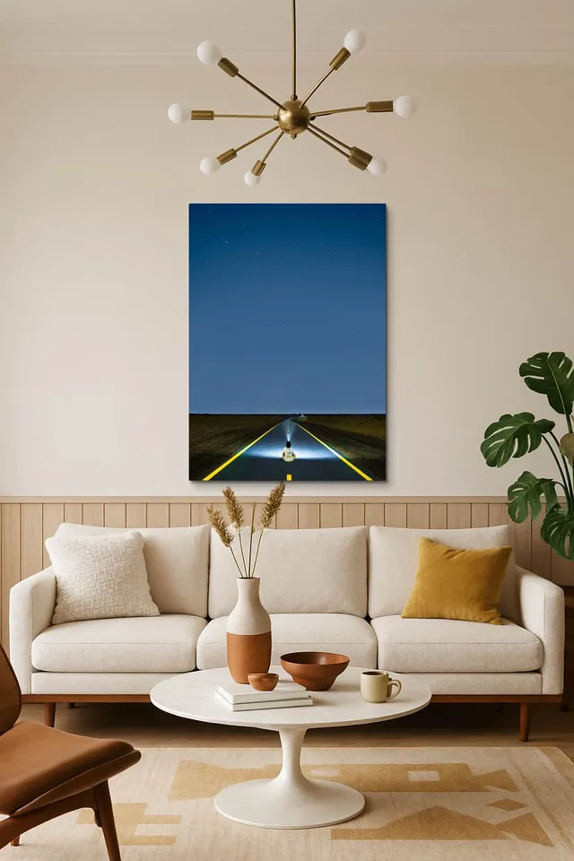 Living Room Salon Decor Mid Century Walnut Sputnik