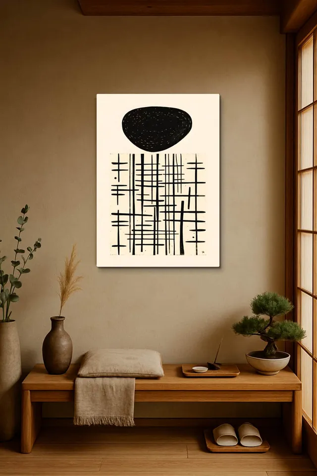 Living Room Japandi Shoji Screen