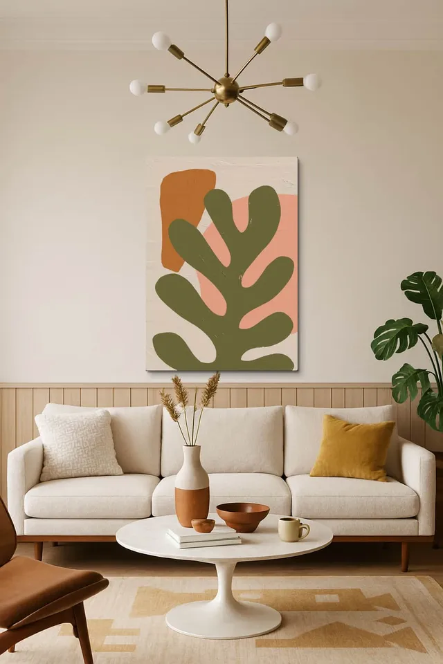 Living Room Salon Decor Mid Century Walnut Sputnik