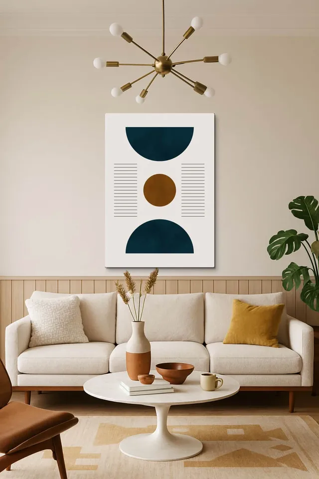 Living Room Salon Decor Mid Century Walnut Sputnik