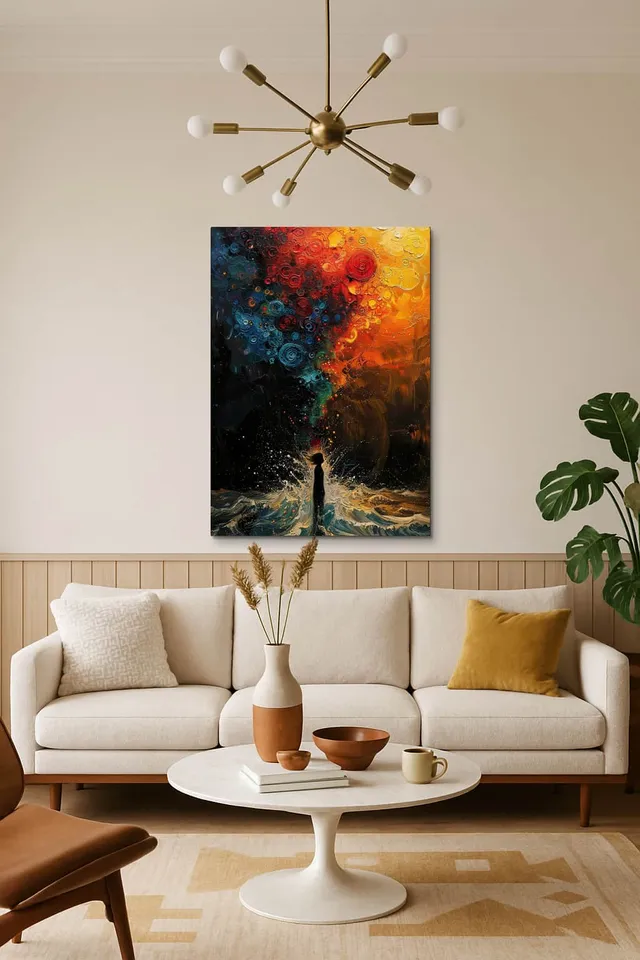 Living Room Salon Decor Mid Century Walnut Sputnik