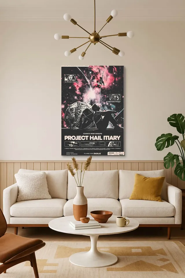 Living Room Salon Decor Mid Century Walnut Sputnik