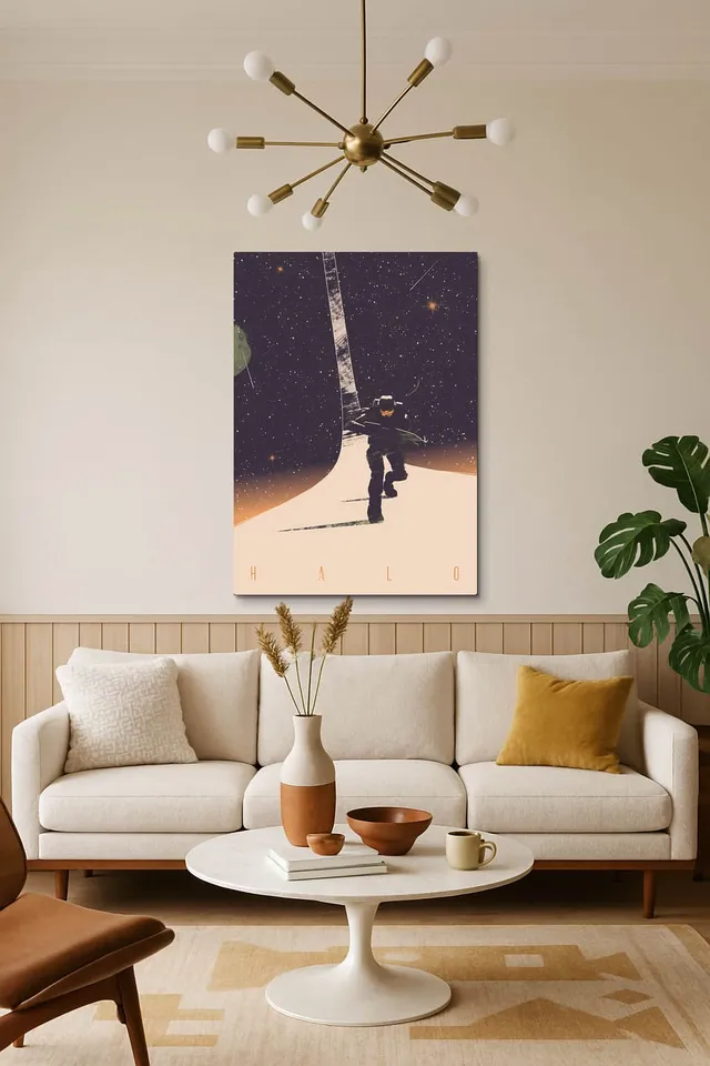 Living Room Salon Decor Mid Century Walnut Sputnik