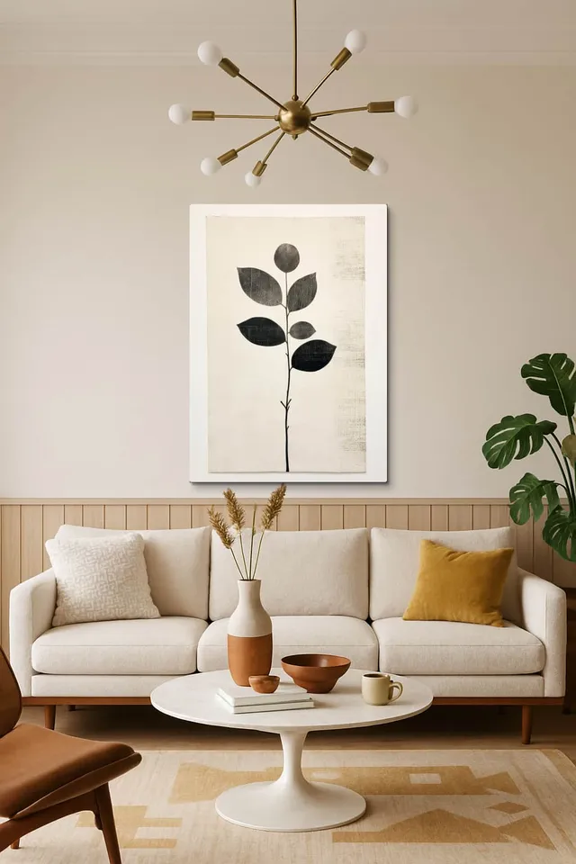 Living Room Salon Decor Mid Century Walnut Sputnik
