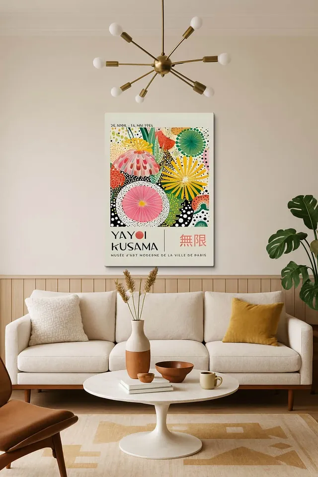 Living Room Salon Decor Mid Century Walnut Sputnik