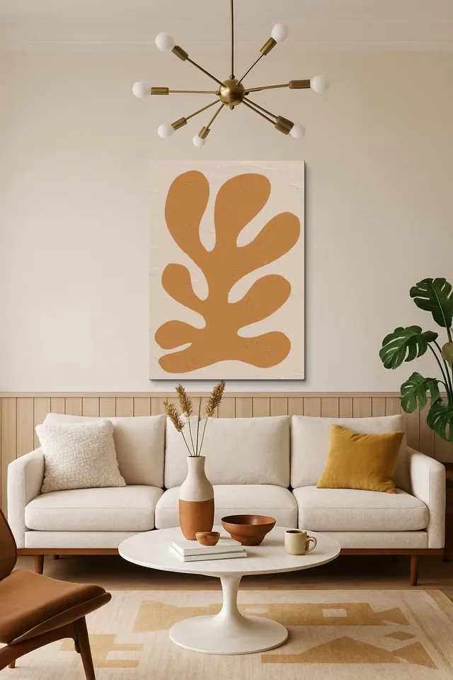 Living Room Salon Decor Mid Century Walnut Sputnik