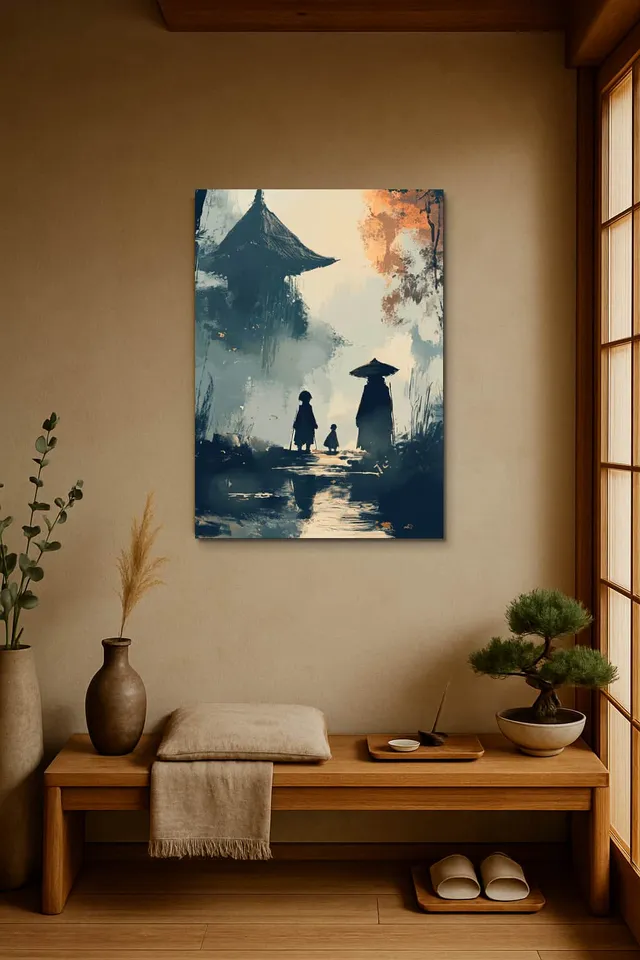 Living Room Japandi Shoji Screen