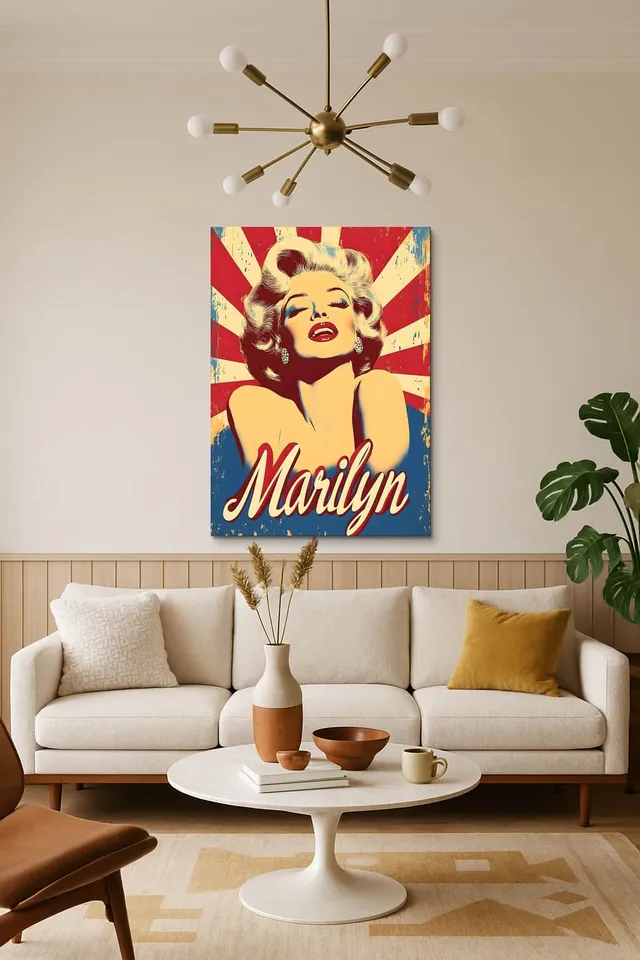 Living Room Salon Decor Mid Century Walnut Sputnik