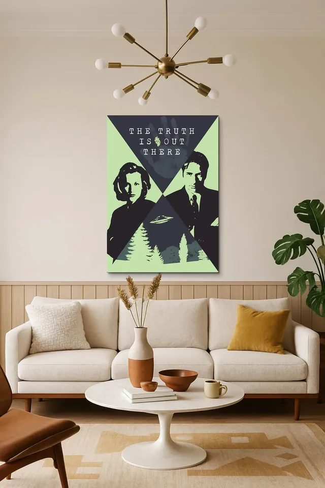 Living Room Salon Decor Mid Century Walnut Sputnik