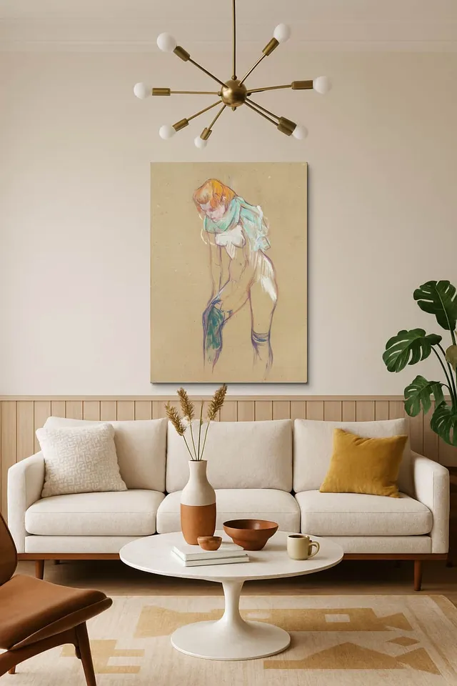 Living Room Salon Decor Mid Century Walnut Sputnik