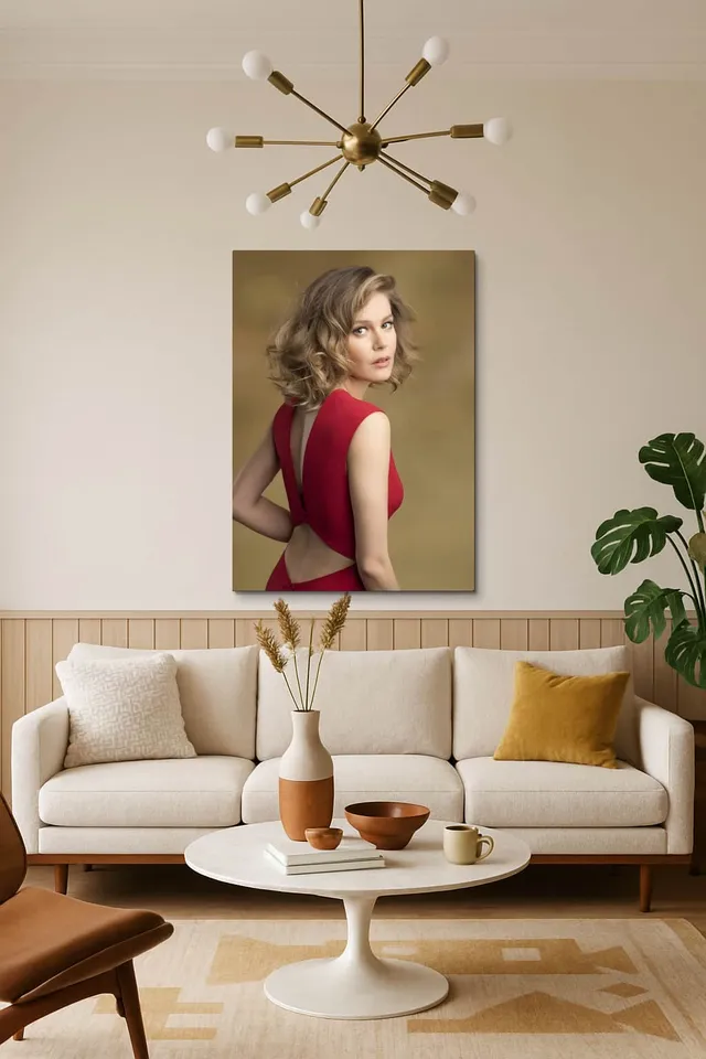 Living Room Salon Decor Mid Century Walnut Sputnik