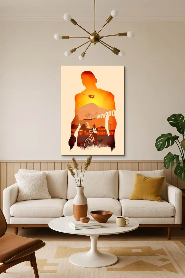 Living Room Salon Decor Mid Century Walnut Sputnik