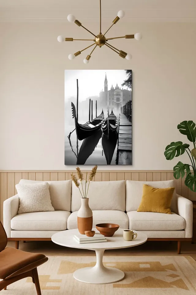 Living Room Salon Decor Mid Century Walnut Sputnik