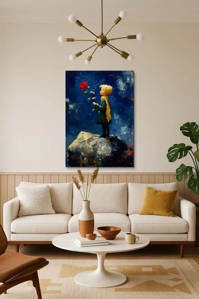 Living Room Salon Decor Mid Century Walnut Sputnik