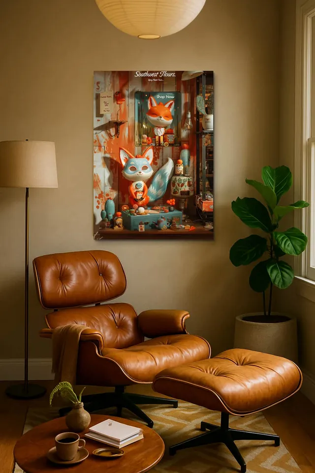 Living Room Calisma Midcentury Eames Corner