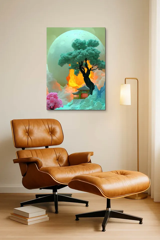 Living Room Okuma Caramel Eames Lounge