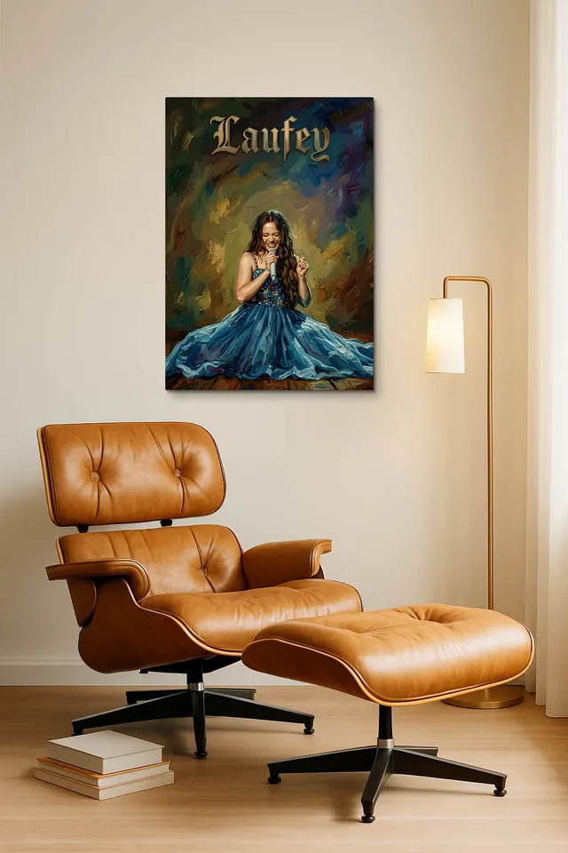 Living Room Okuma Caramel Eames Lounge