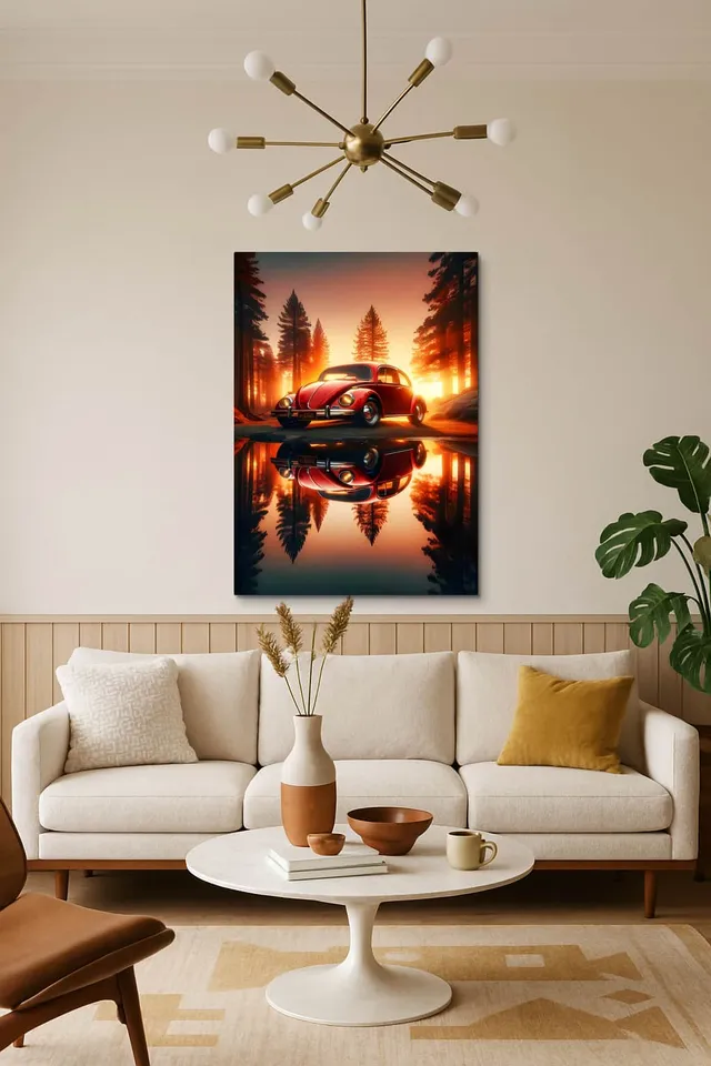 Living Room Salon Decor Mid Century Walnut Sputnik