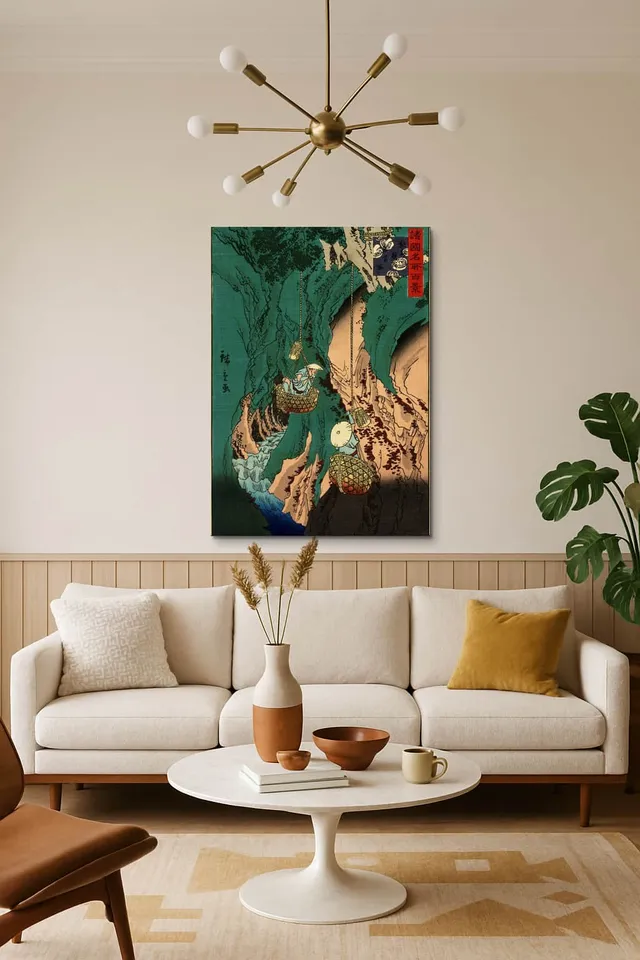 Living Room Salon Decor Mid Century Walnut Sputnik