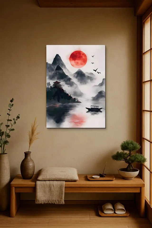 Living Room Japandi Shoji Screen
