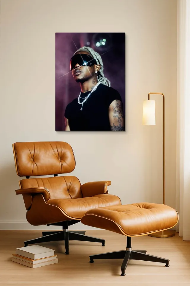 Living Room Okuma Caramel Eames Lounge