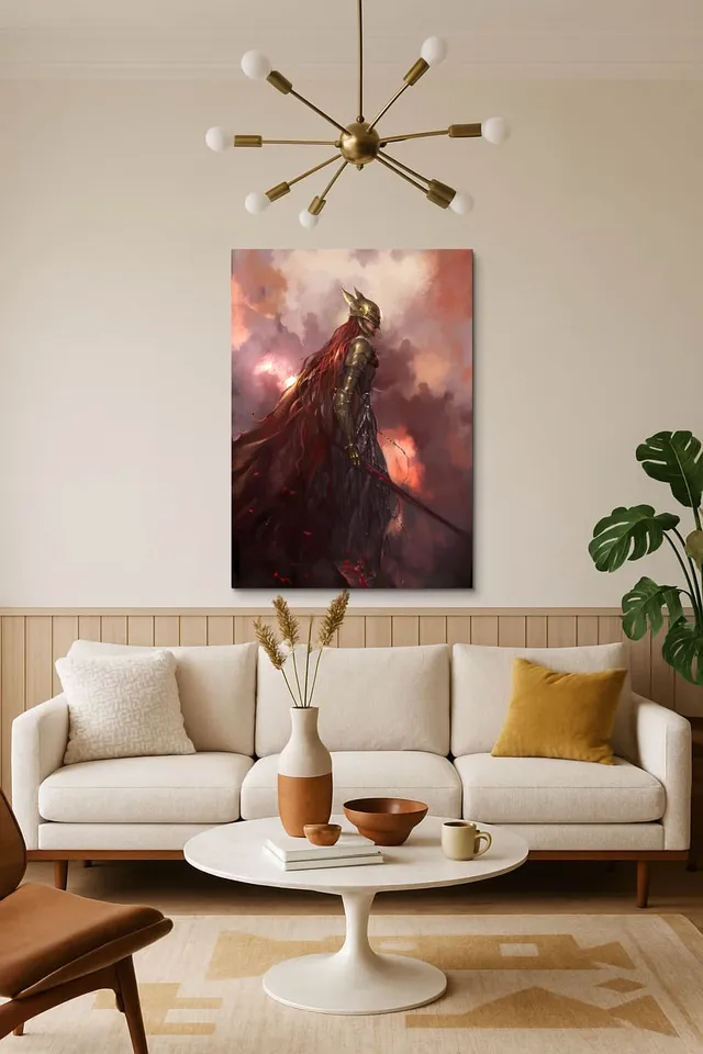 Living Room Salon Decor Mid Century Walnut Sputnik