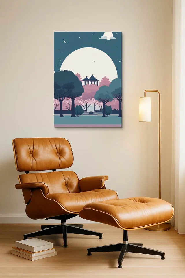 Living Room Okuma Caramel Eames Lounge