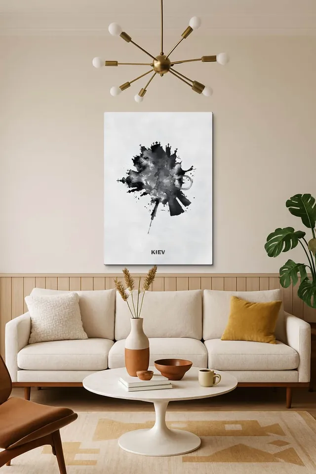 Living Room Salon Decor Mid Century Walnut Sputnik
