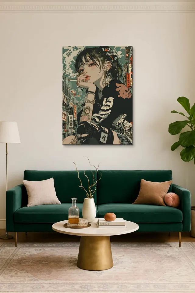 Living Room Salon Decor Emerald Velvet Sofa