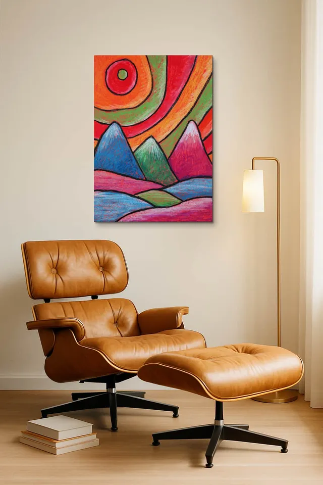 Living Room Okuma Caramel Eames Lounge