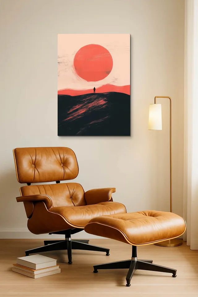 Living Room Okuma Caramel Eames Lounge
