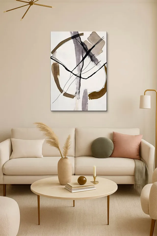 Living Room Salon Decor Cream Armchair Pair